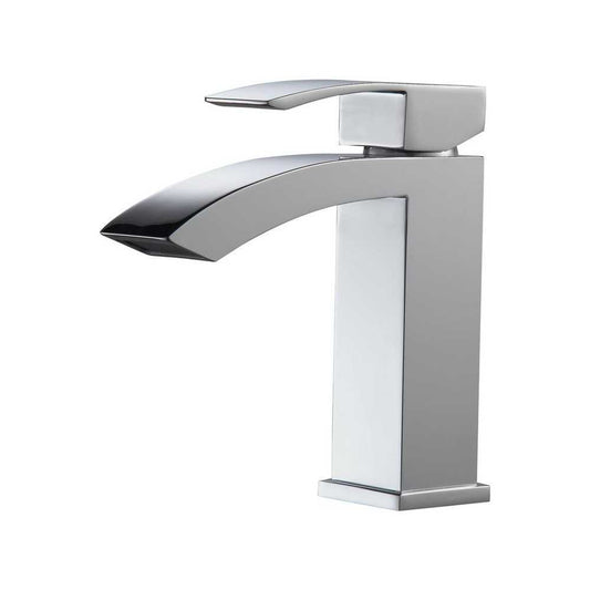 Aqua Balzo Single Lever Wide Spread Bathroom Vanity Faucet, Chrome