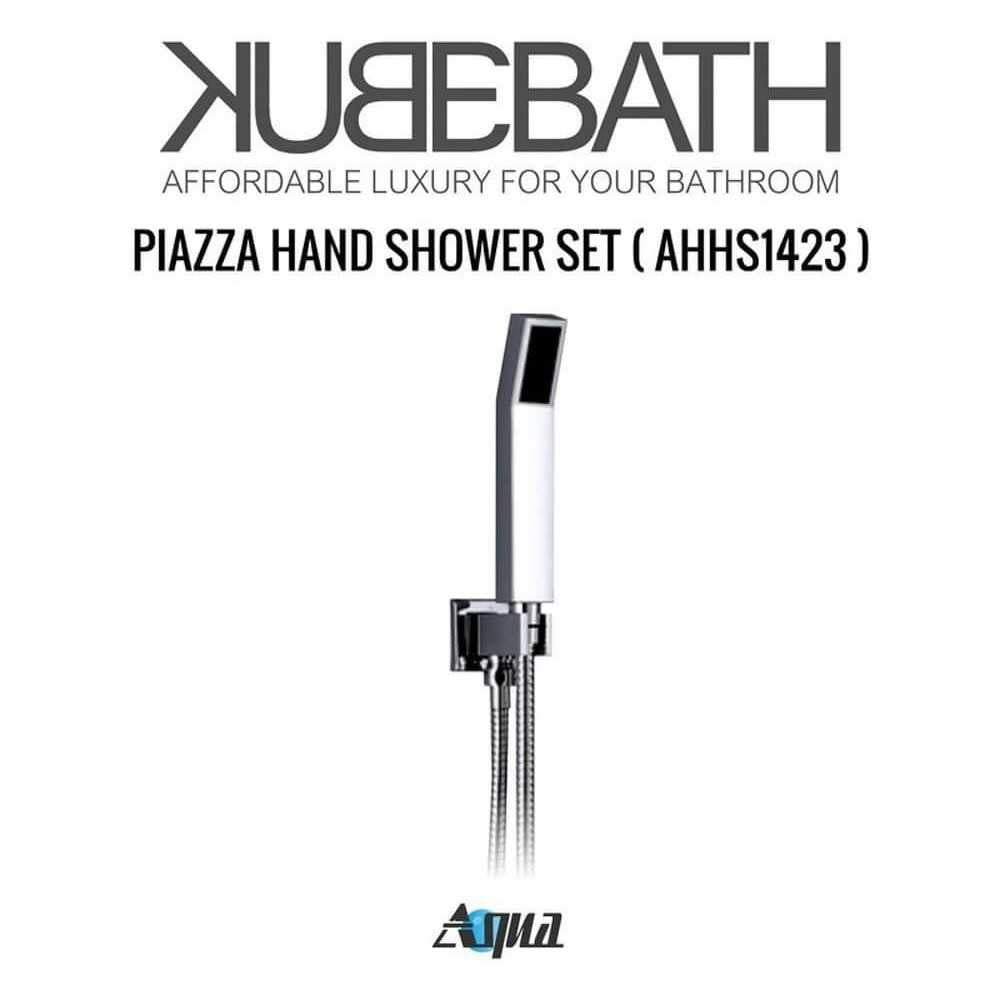 Aqua DUO Brass Shower Set With Square Rain Shower and Waterfall and Handheld