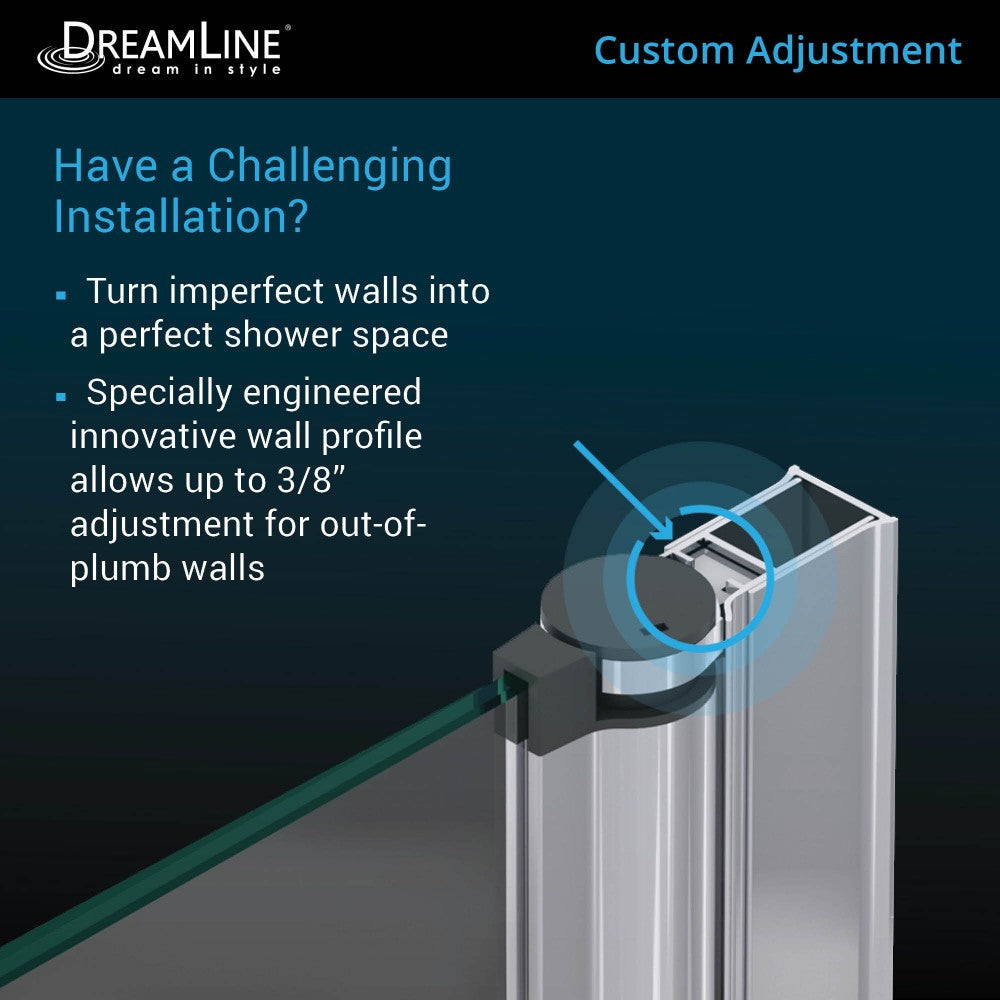 Aqua Fold 56-60 in. W x 30 in. D x 58 in. H Frameless Bi-Fold Tub Door with Return Panel in Chrome