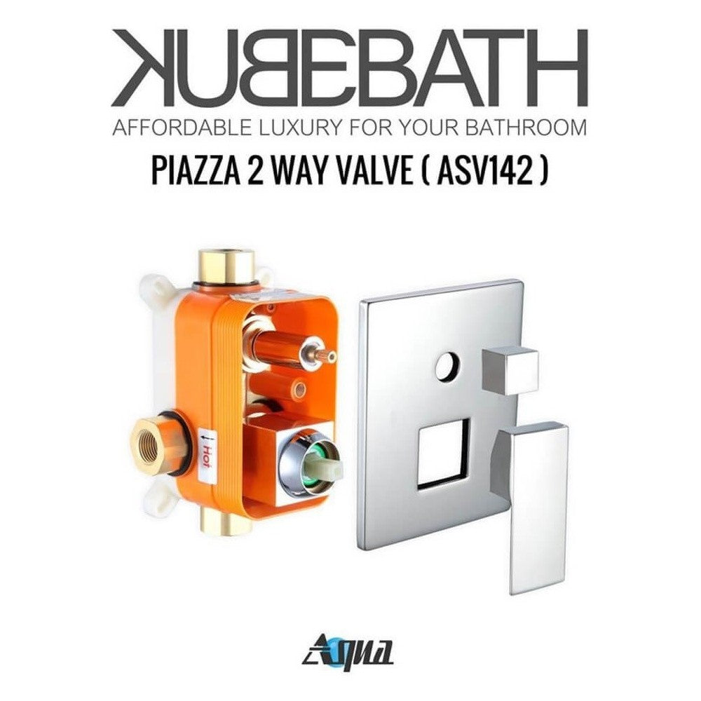 Aqua Piazza Brass Shower Set With 12" Square Rain Shower and 4 Body Jets