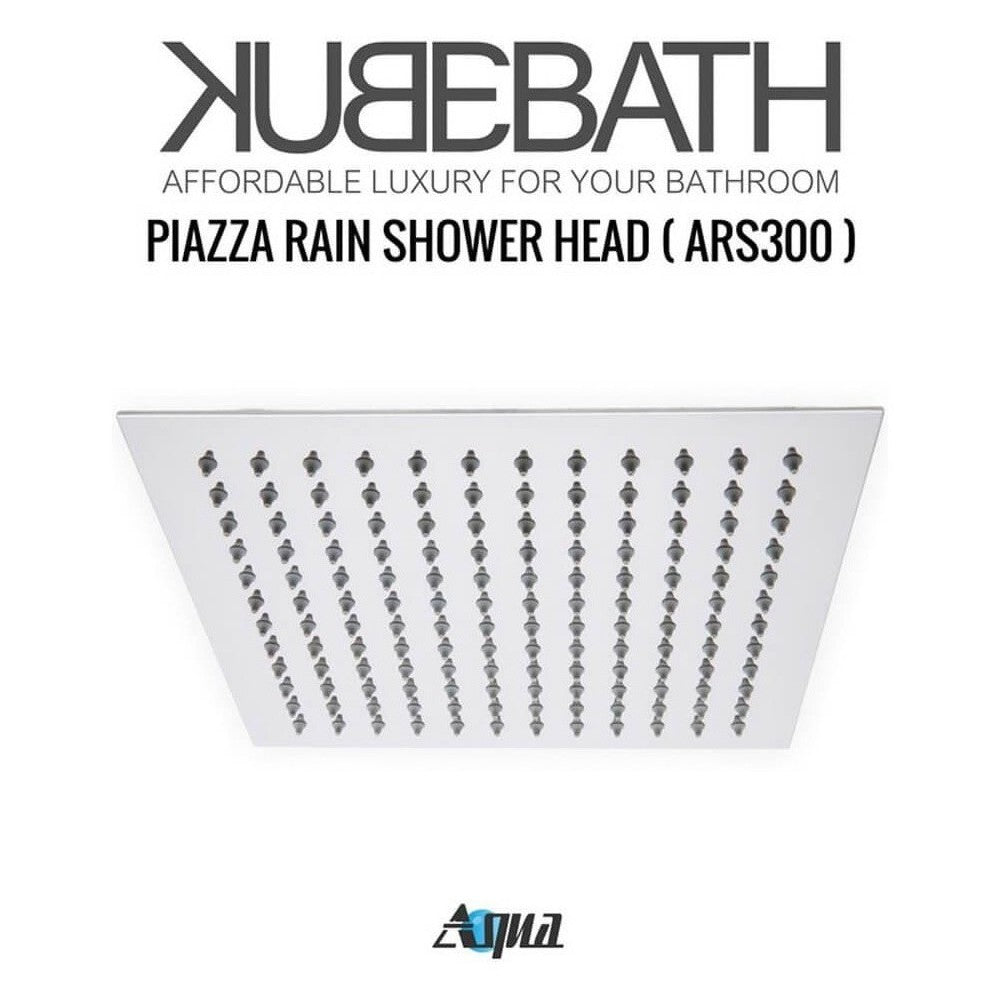 Aqua Piazza Brass Shower Set With 12" Square Rain Shower and 4 Body Jets