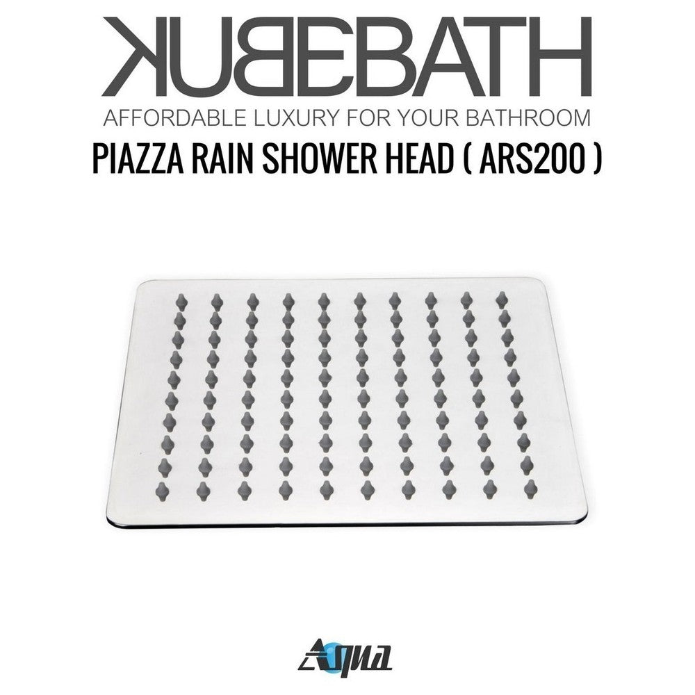 Aqua Piazza Brass Shower Set With 8" Square Rain Shower and 4 Body Jets