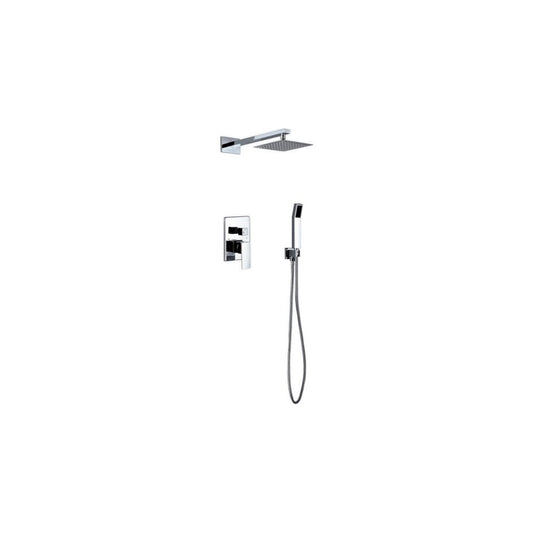 Aqua Piazza Brass Shower Set With 8" Square Rain Shower and Handheld