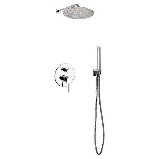 Aqua Rondo Shower Set With 12" Rain Shower and Handheld