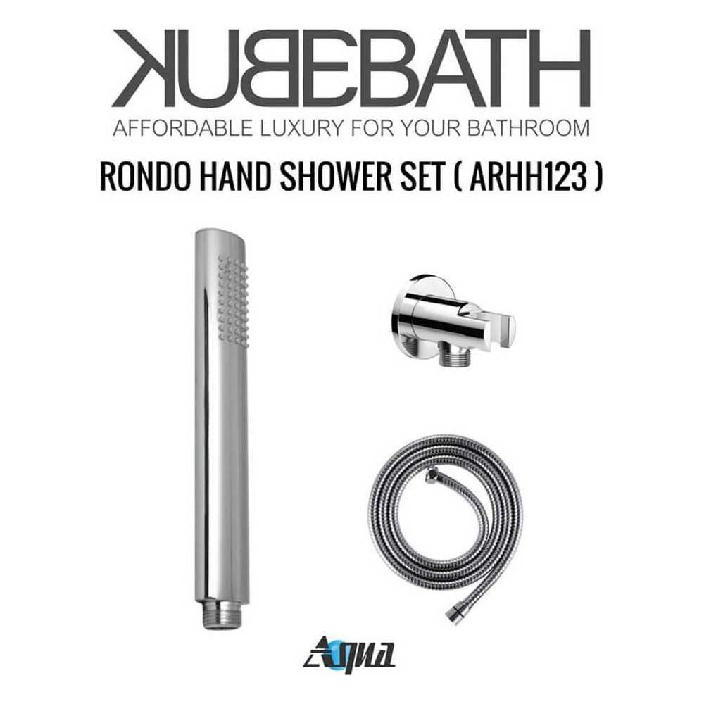 Aqua Rondo Shower Set With 12" Rain Shower, Handheld and Tub Filler