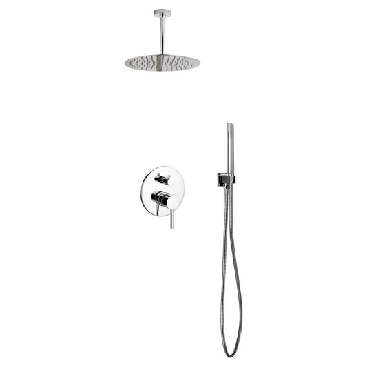 Aqua Rondo Shower Set With Ceiling Mount 12" Rain Shower and Handheld