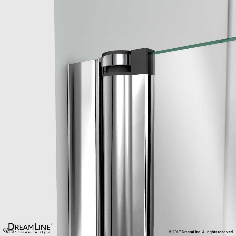 Aqua Swing 34 in. W x 58 in. H Frameless Tub Door in Chrome