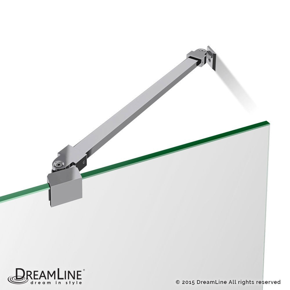 Aqua Ultra 48 in. W x 30 in. D x 58 in. H Frameless Hinged Tub Door with Return Panel in Chrome