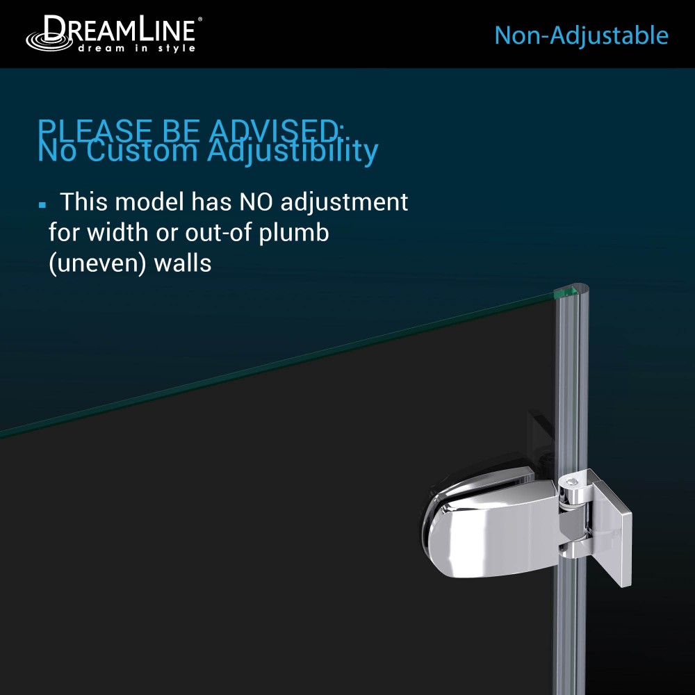 Aqua Uno 34 in. W x 58 in. H Frameless Hinged Tub Door in Brushed Nickel