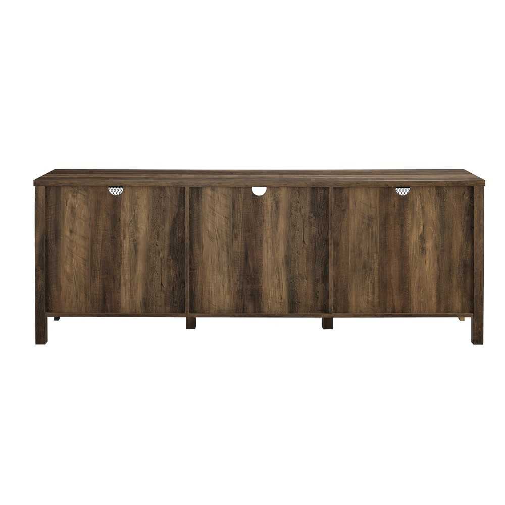 Arthur 70" Industrial Sliding Mesh Door TV Stand - Rustic Oak