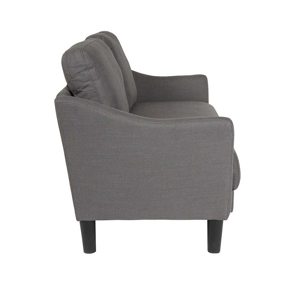 Asti Upholstered Loveseat in Dark Gray Fabric