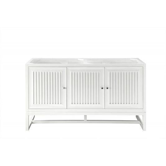 Athens 60" Double Vanity Cabinet, Glossy White