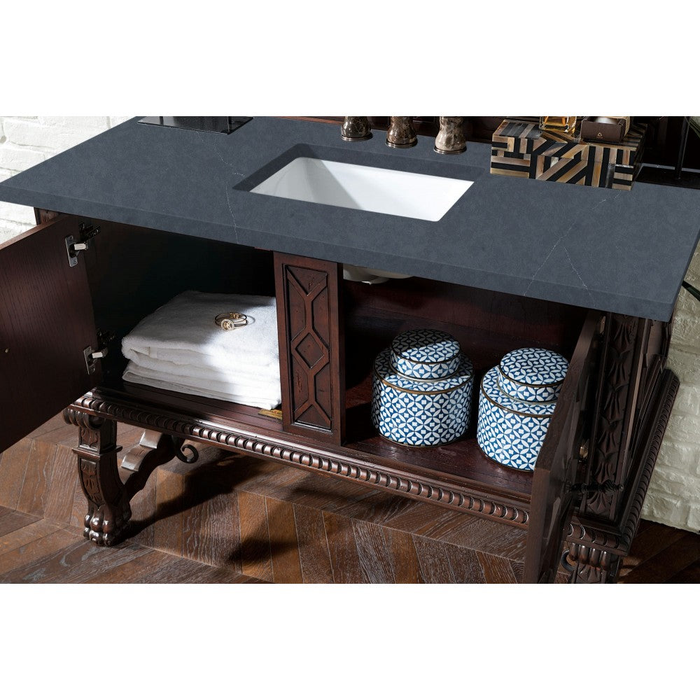 Balmoral 48" Single Vanity Antique Walnut w/ 3 CM Charcoal Soapstone Quartz Top