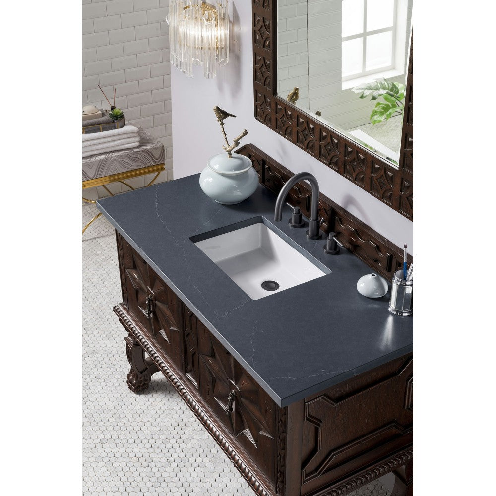 Balmoral 48" Single Vanity Antique Walnut w/ 3 CM Charcoal Soapstone Quartz Top