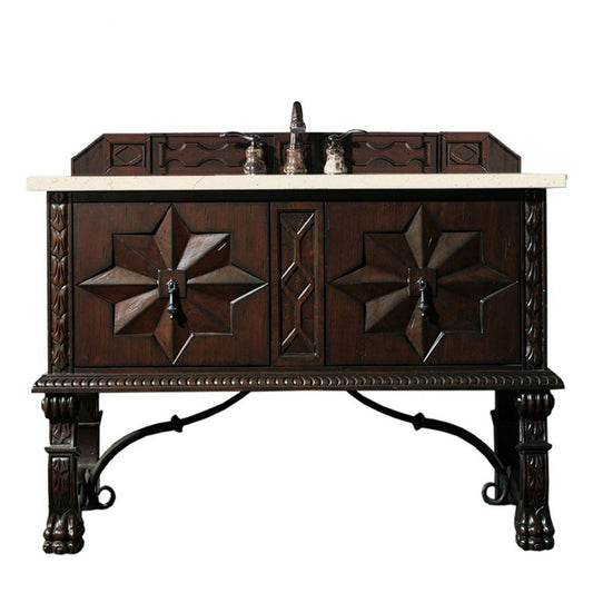 Balmoral 48" Single Vanity, Antique Walnut, w/ 3 CM Eternal Marfil Quartz Top