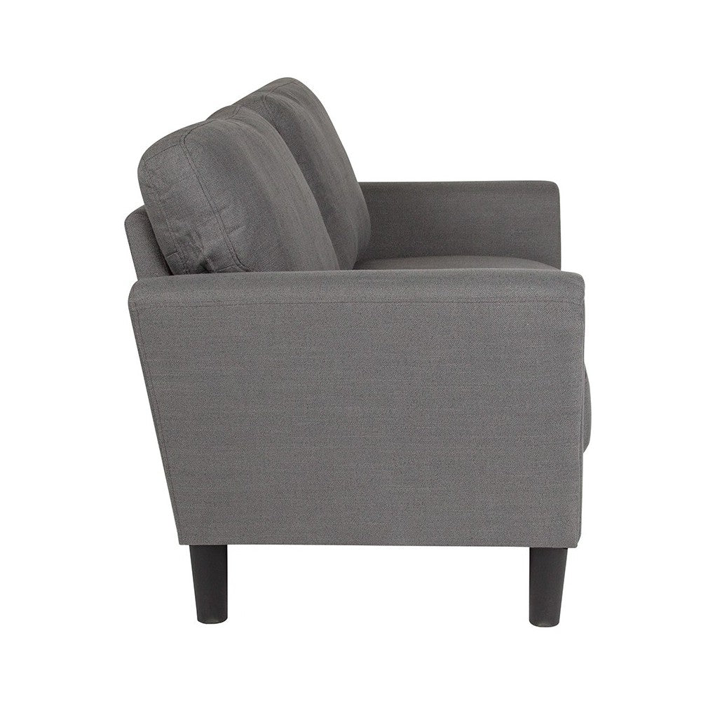 Bari Upholstered Loveseat in Dark Gray Fabric