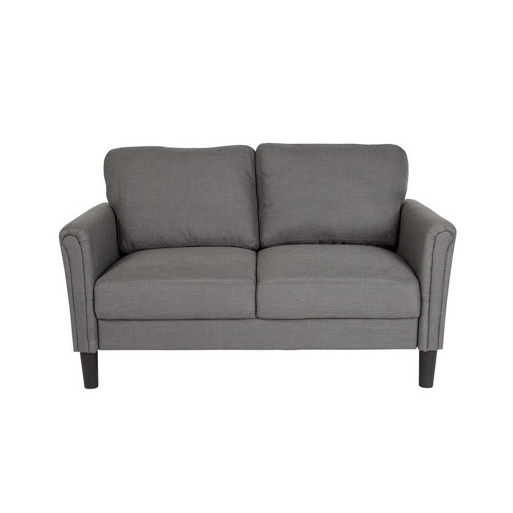 Bari Upholstered Loveseat in Dark Gray Fabric