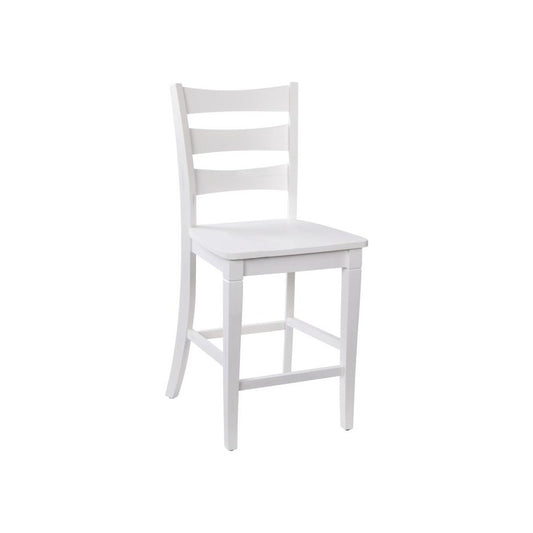 Barstool with Solid Wood Seat, Antique White Wash