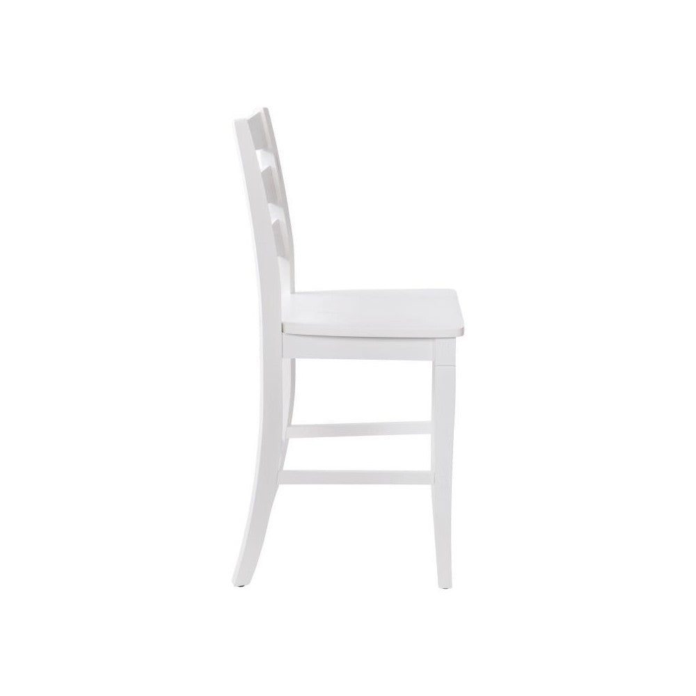 Barstool with Solid Wood Seat, Antique White Wash