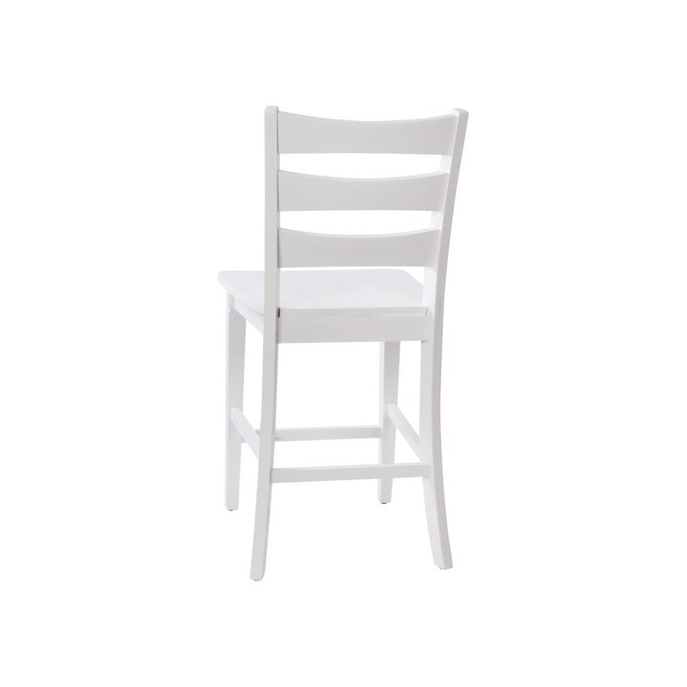 Barstool with Solid Wood Seat, Antique White Wash