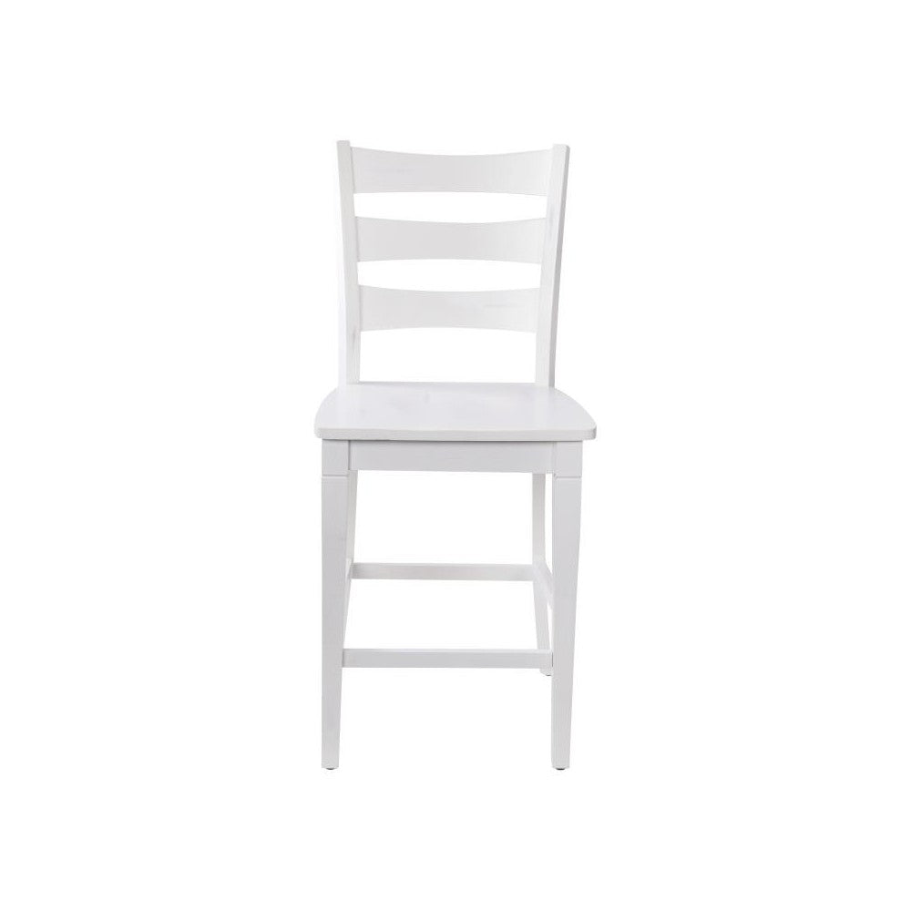 Barstool with Solid Wood Seat, Antique White Wash