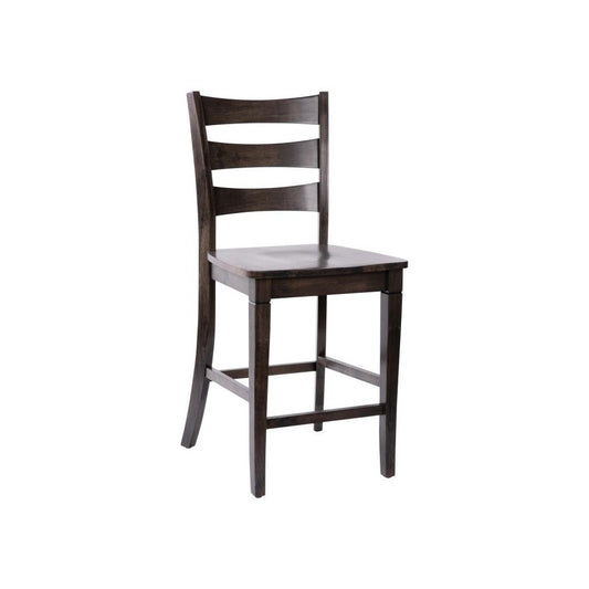 Barstool with Solid Wood Seat, Gray Wash Walnut