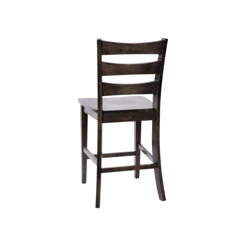 Barstool with Solid Wood Seat, Gray Wash Walnut