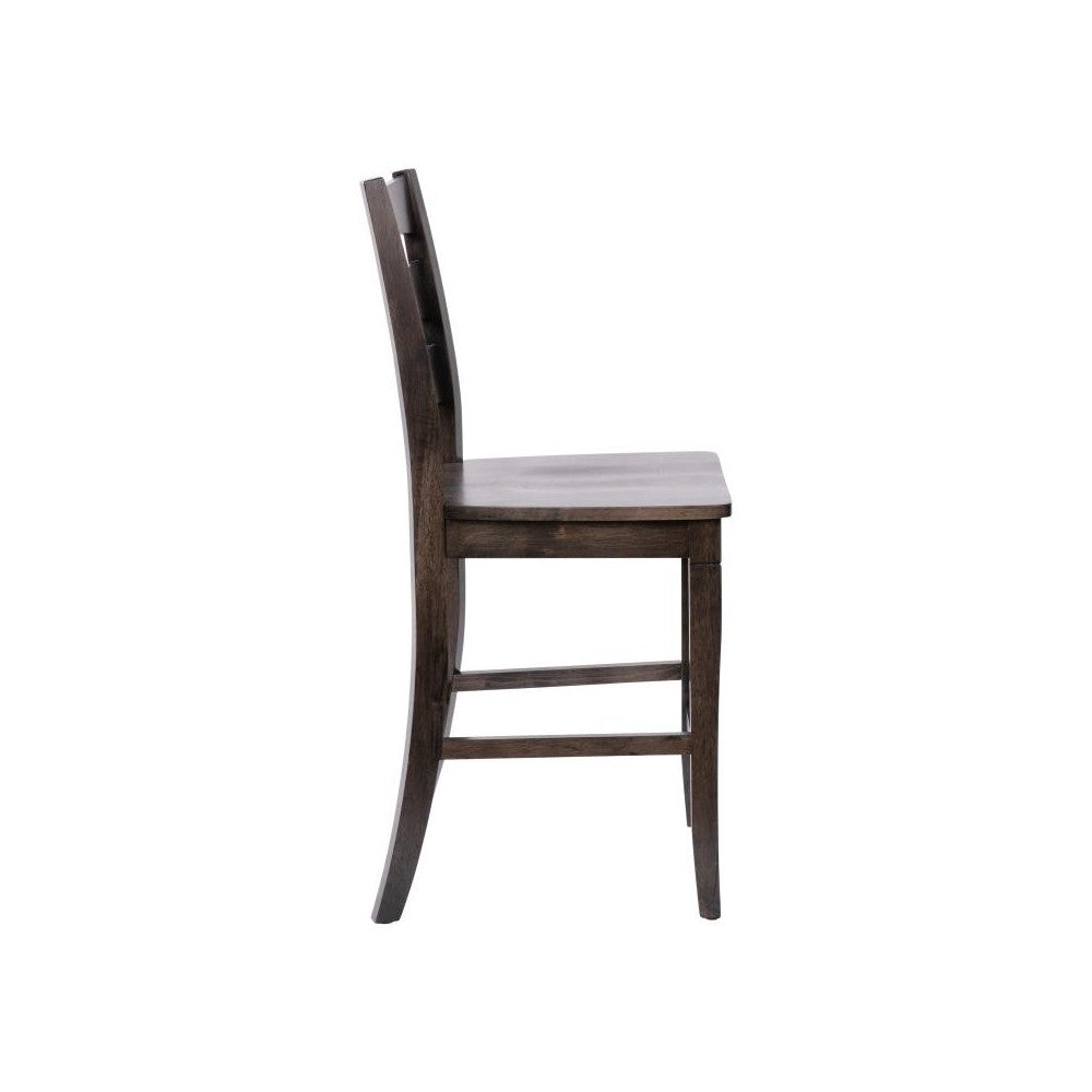 Barstool with Solid Wood Seat, Gray Wash Walnut