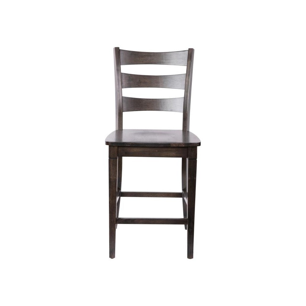 Barstool with Solid Wood Seat, Gray Wash Walnut