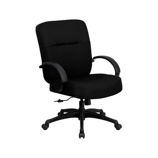 Big & Tall 400 lb. Rated Black Fabric Executive Swivel Ergonomic Office Chair with Arms