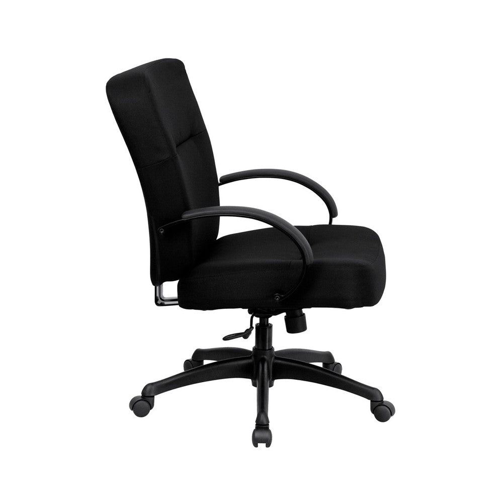 Big & Tall 400 lb. Rated Black Fabric Executive Swivel Ergonomic Office Chair with Arms