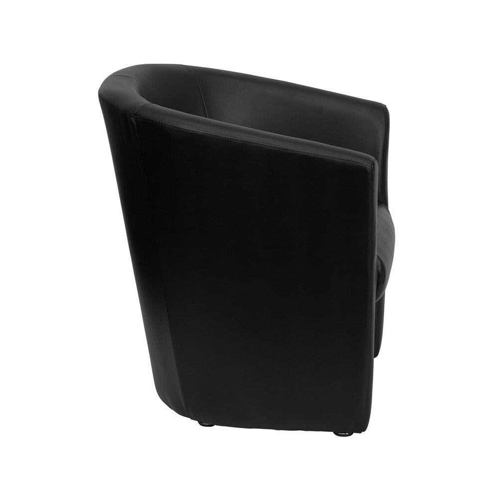 Black LeatherSoft Barrel-Shaped Guest Chair