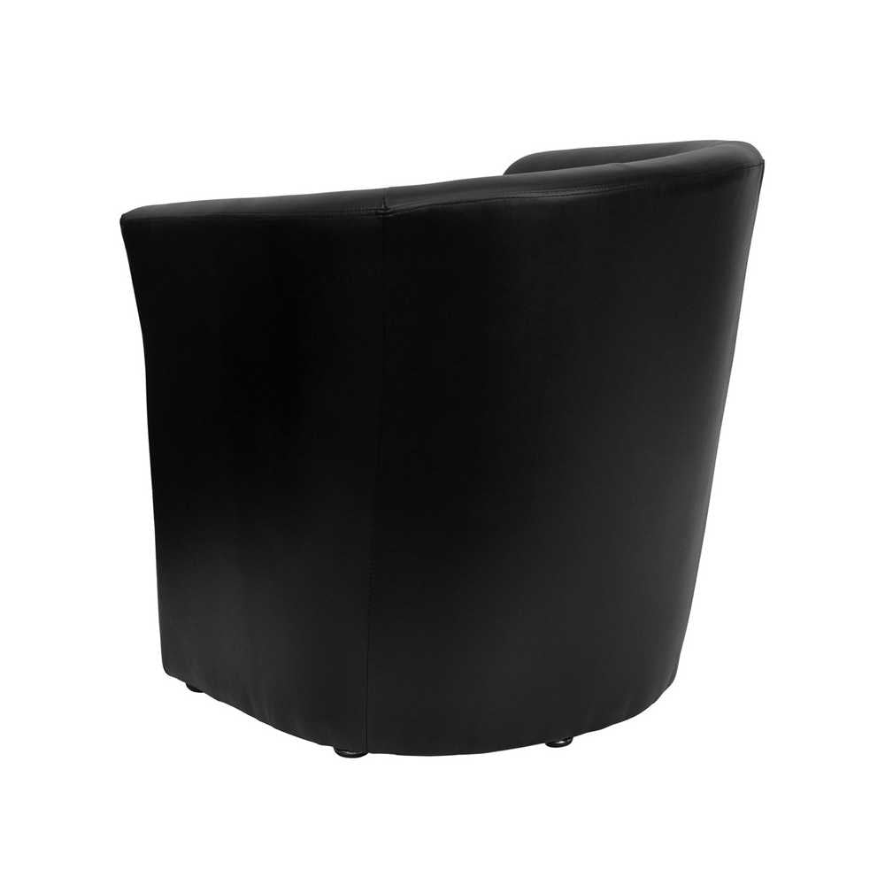 Black LeatherSoft Barrel-Shaped Guest Chair