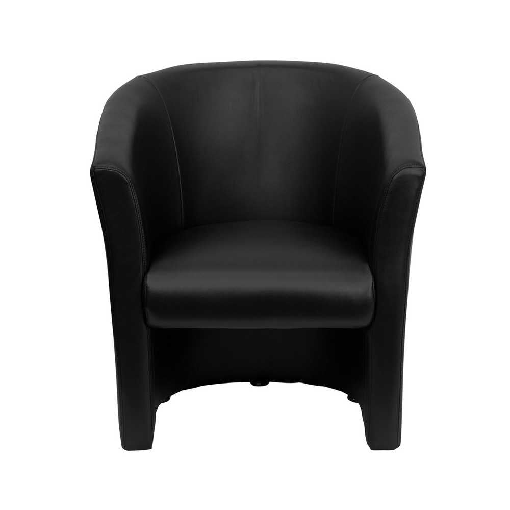 Black LeatherSoft Barrel-Shaped Guest Chair