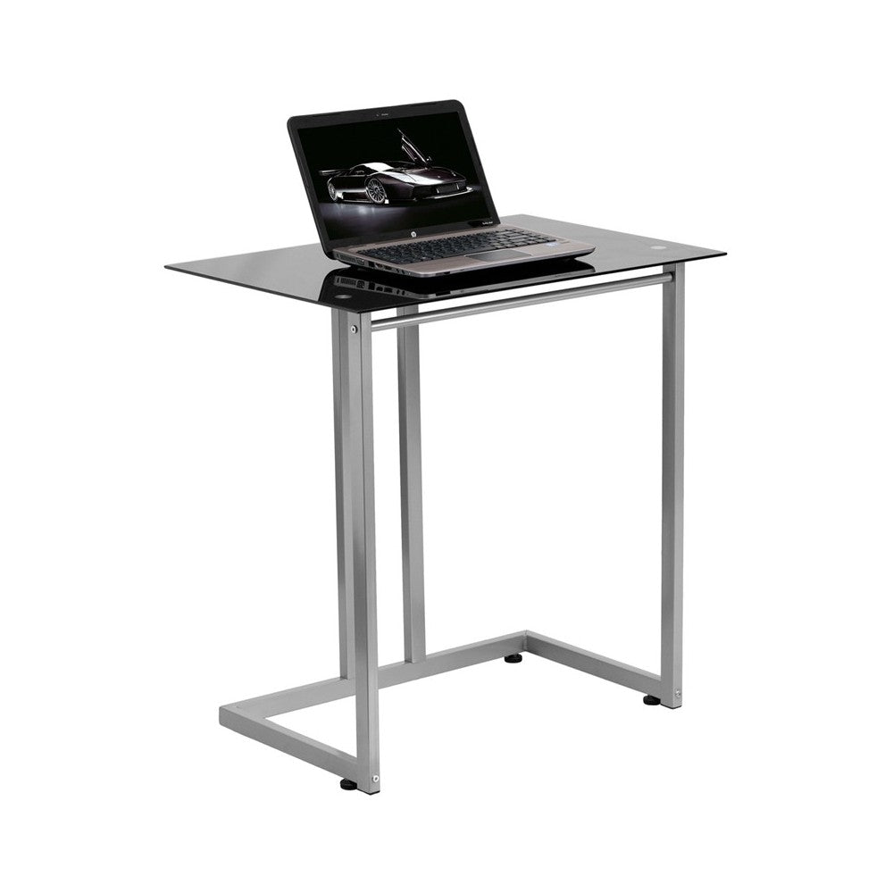 Black Tempered Glass Computer Desk