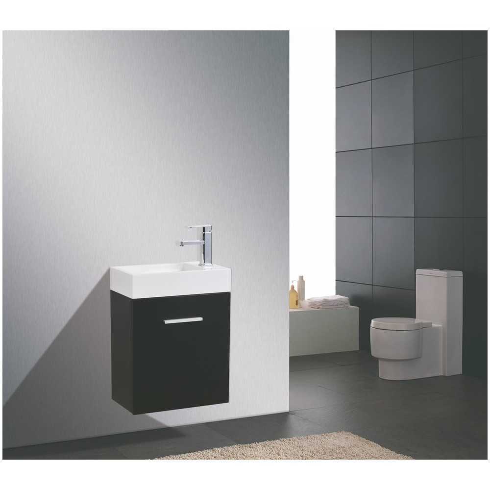 Bliss 18" Wall Mount Modern Bathroom Vanity, Black