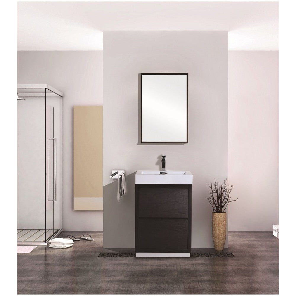 Bliss 24" Black Free Standing Modern Bathroom Vanity