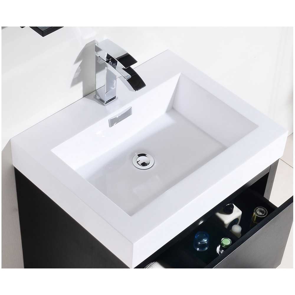 Bliss 24" Black Free Standing Modern Bathroom Vanity