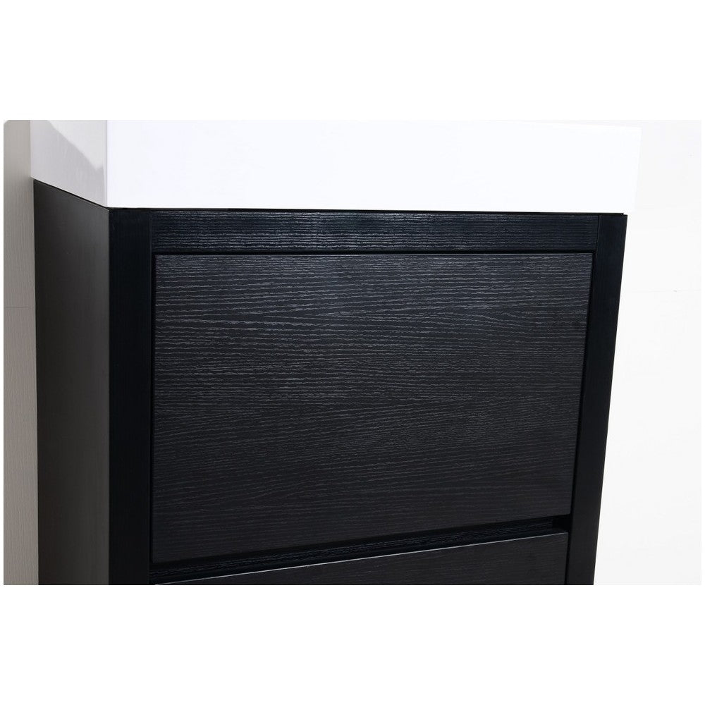 Bliss 24" Black Free Standing Modern Bathroom Vanity