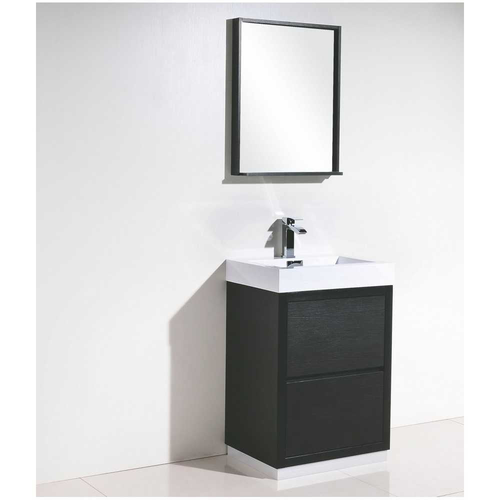 Bliss 24" Black Free Standing Modern Bathroom Vanity