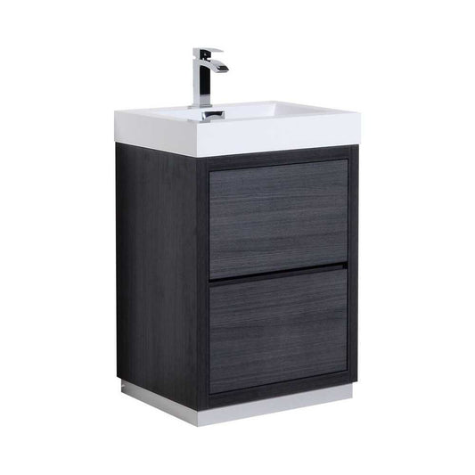 Bliss 24" Gray Oak Free Standing Modern Bathroom Vanity