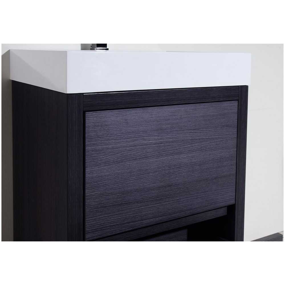 Bliss 24" Gray Oak Free Standing Modern Bathroom Vanity