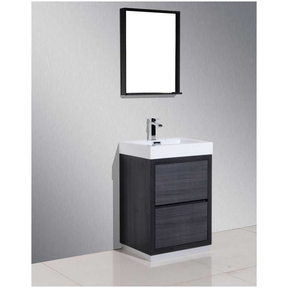 Bliss 24" Gray Oak Free Standing Modern Bathroom Vanity