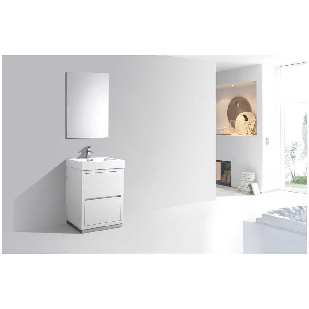 Bliss 24" High Gloss White Free Standing Modern Bathroom Vanity