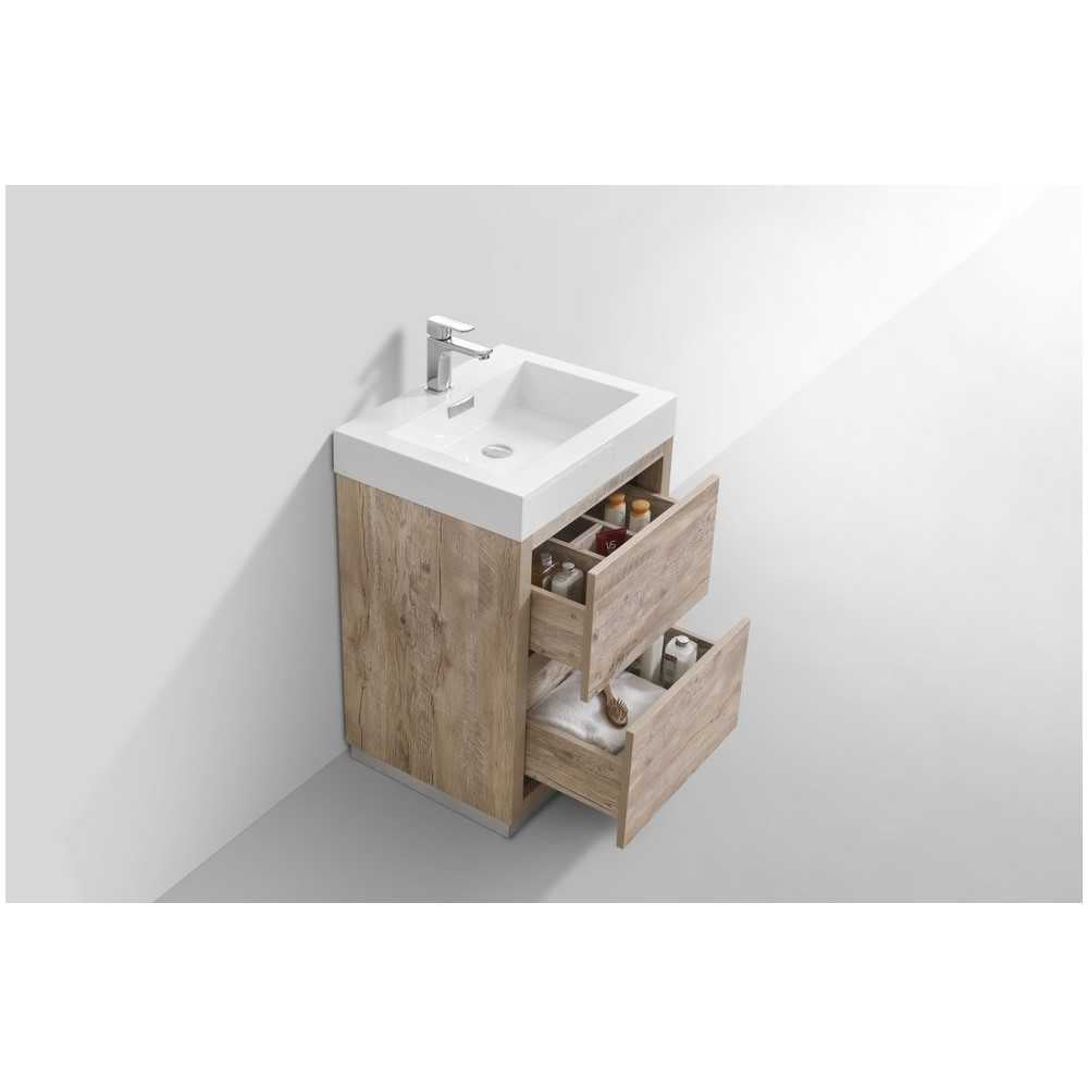 Bliss 24" Nature Wood Free Standing Modern Bathroom Vanity