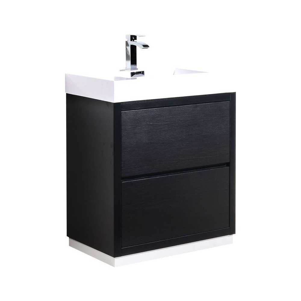 Bliss 30" Black Free Standing Modern Bathroom Vanity