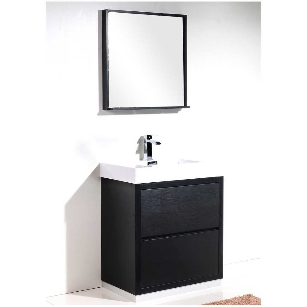 Bliss 30" Black Free Standing Modern Bathroom Vanity