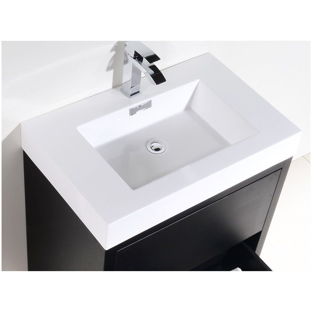 Bliss 30" Black Free Standing Modern Bathroom Vanity