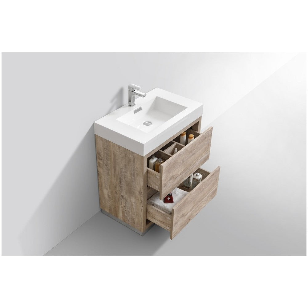 Bliss 30" Nature Wood Free Standing Modern Bathroom Vanity