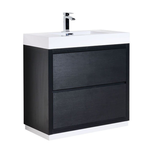 Bliss 36" Black Free Standing Modern Bathroom Vanity